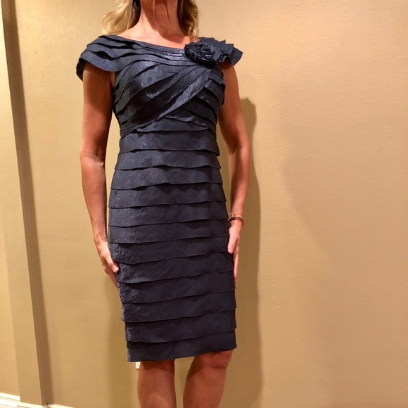 London Times Pewter Blue Layered Dress - Picture 6 of 6